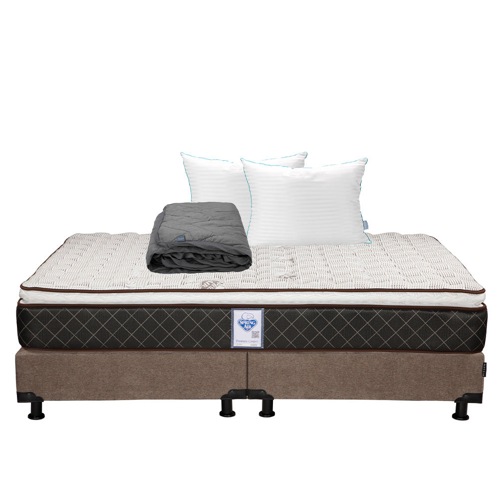 Colchón Spring Air Minesota con Box con Ropa de Cama