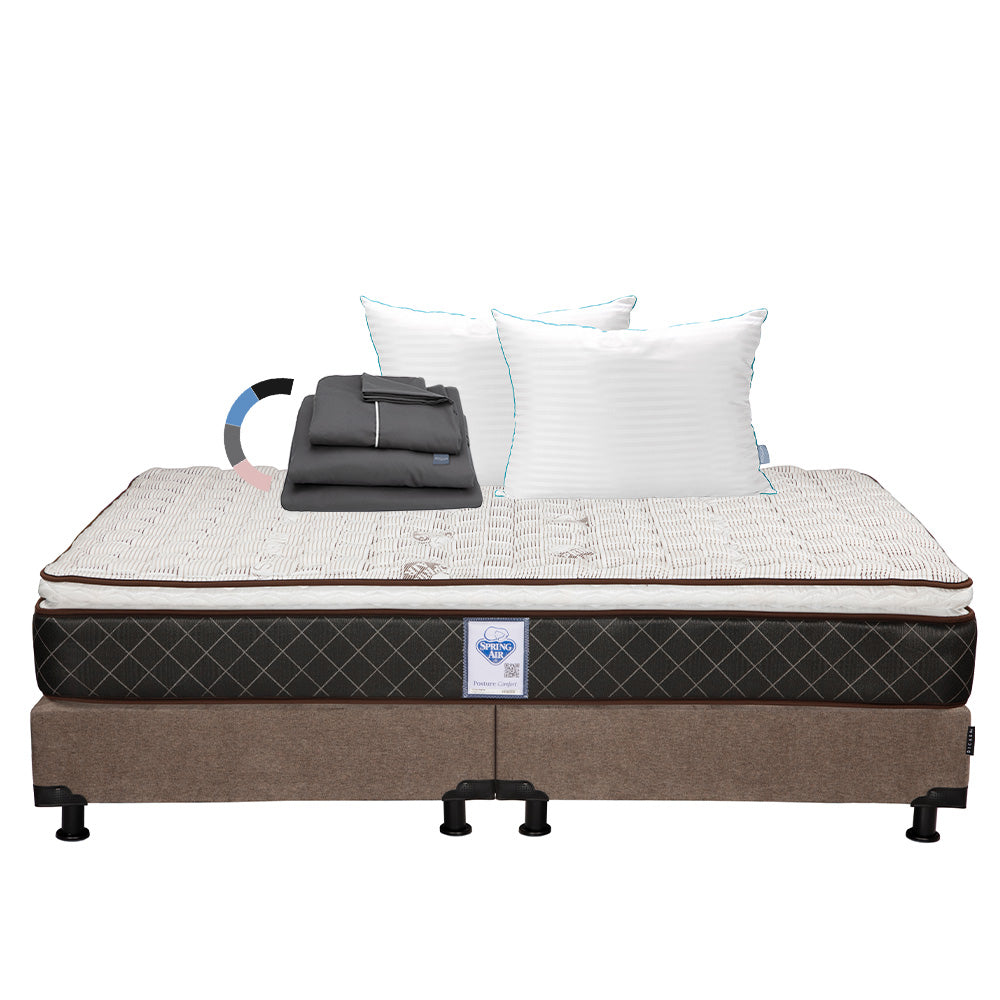 Colchón Spring Air Minesota con Box con Ropa de Cama