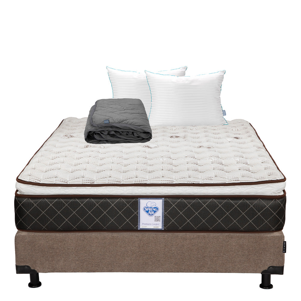 Colchón Spring Air Minesota con Box con Ropa de Cama