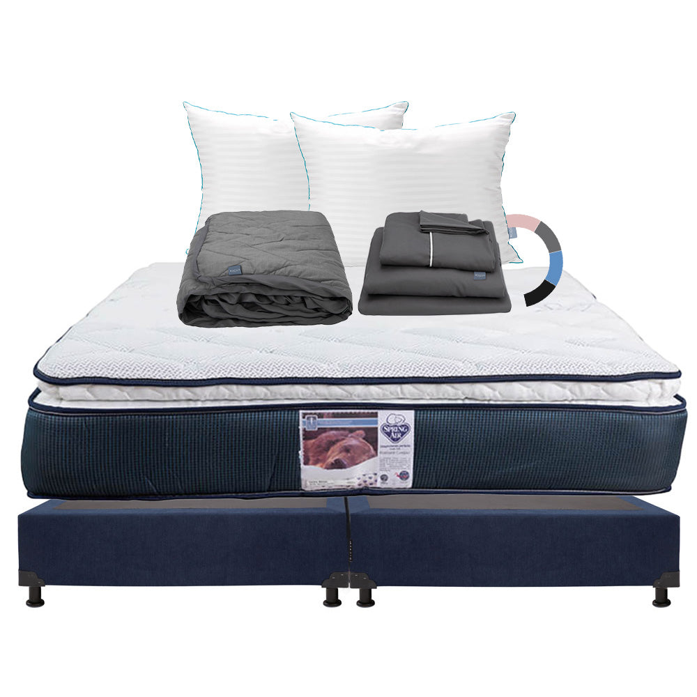 Colchón Spring Air Monaco con Box con Ropa de Cama