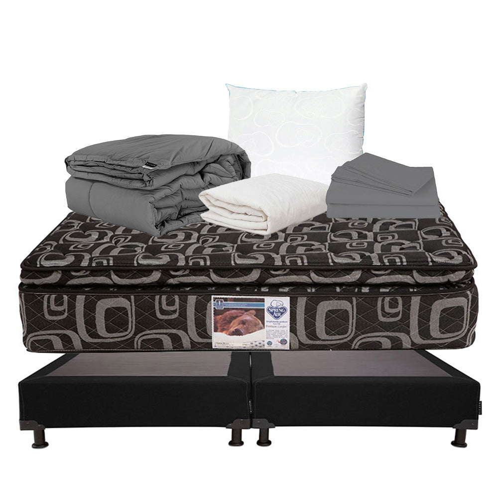Colchón Spring Air Morgan con Box con Ropa de Cama