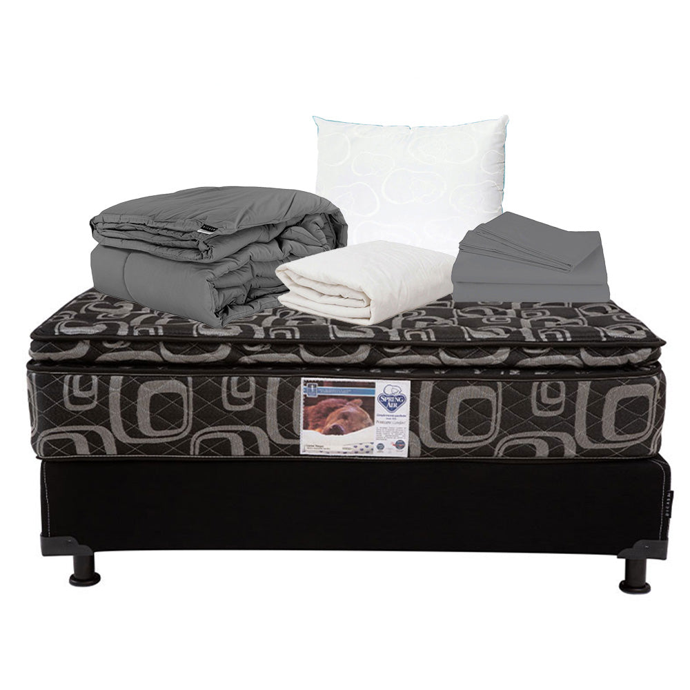 Colchón Spring Air Morgan con Box con Ropa de Cama