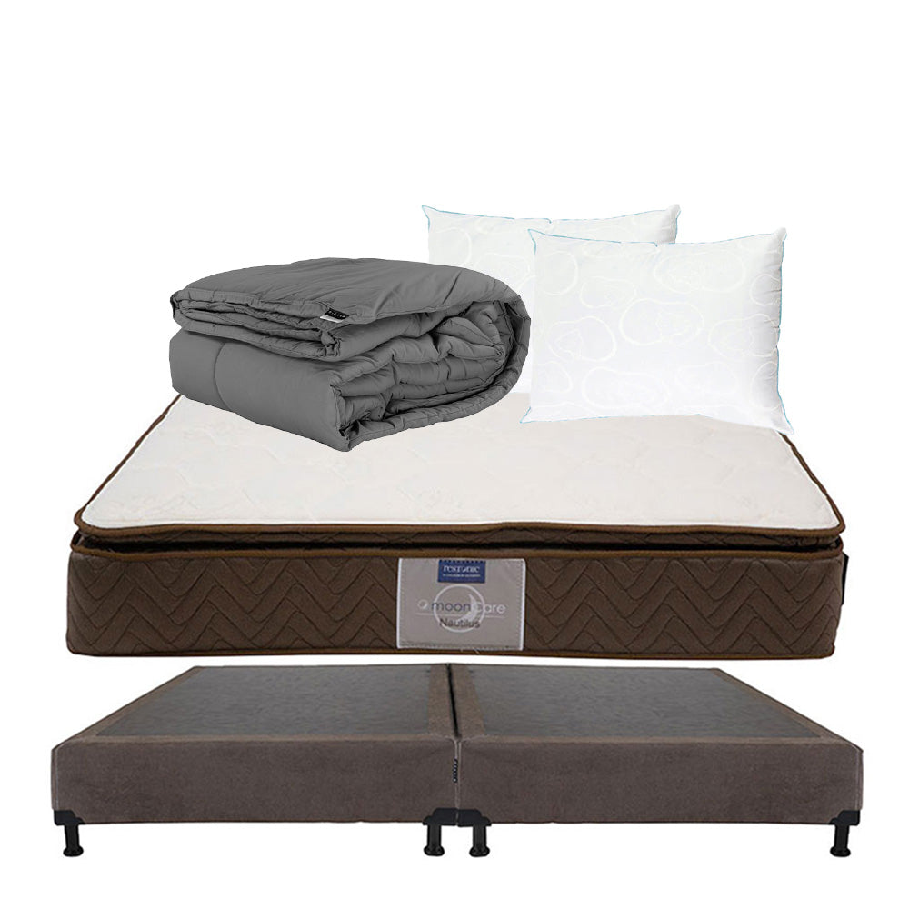 Colchón Restonic Nautilus Con Box Con Ropa de Cama