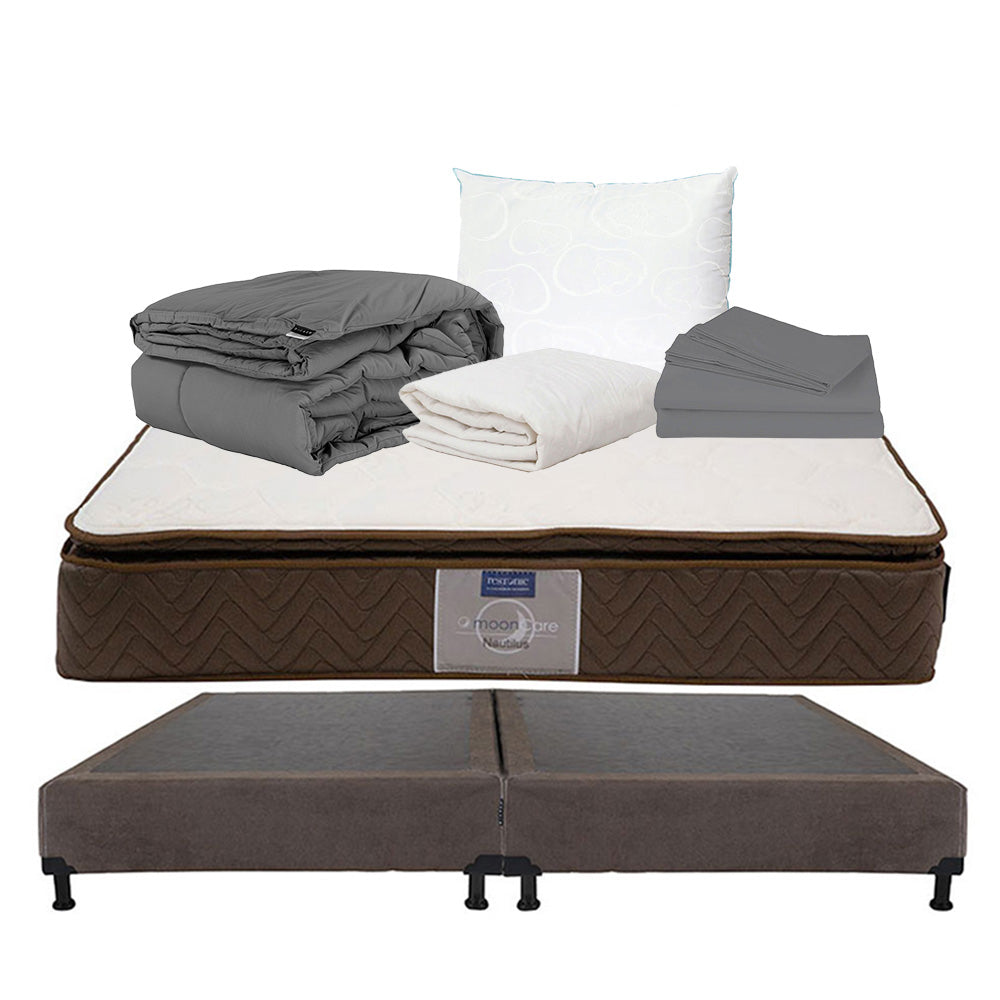 Colchón Restonic Nautilus Con Box Con Ropa de Cama