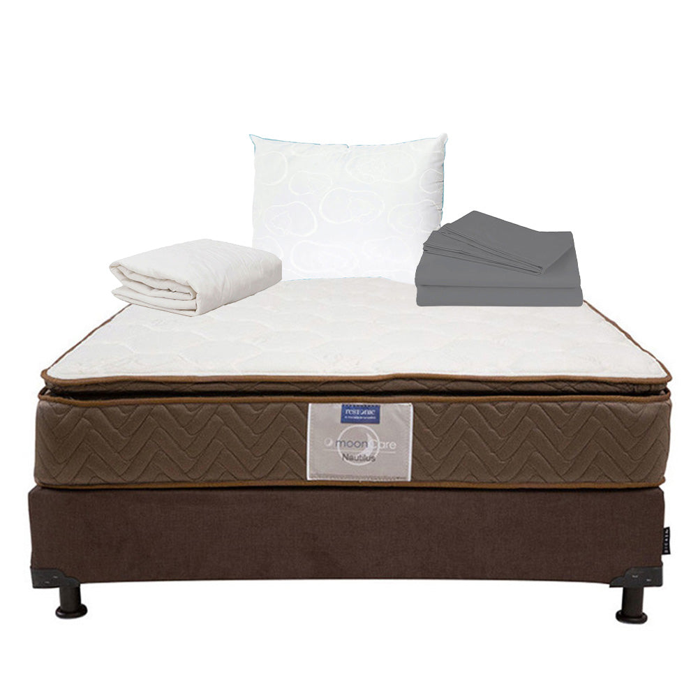 Colchón Restonic Nautilus Con Box Con Ropa de Cama
