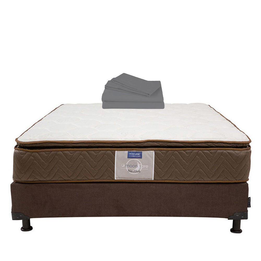 Colchón Restonic Nautilus Con Box Con Ropa de Cama