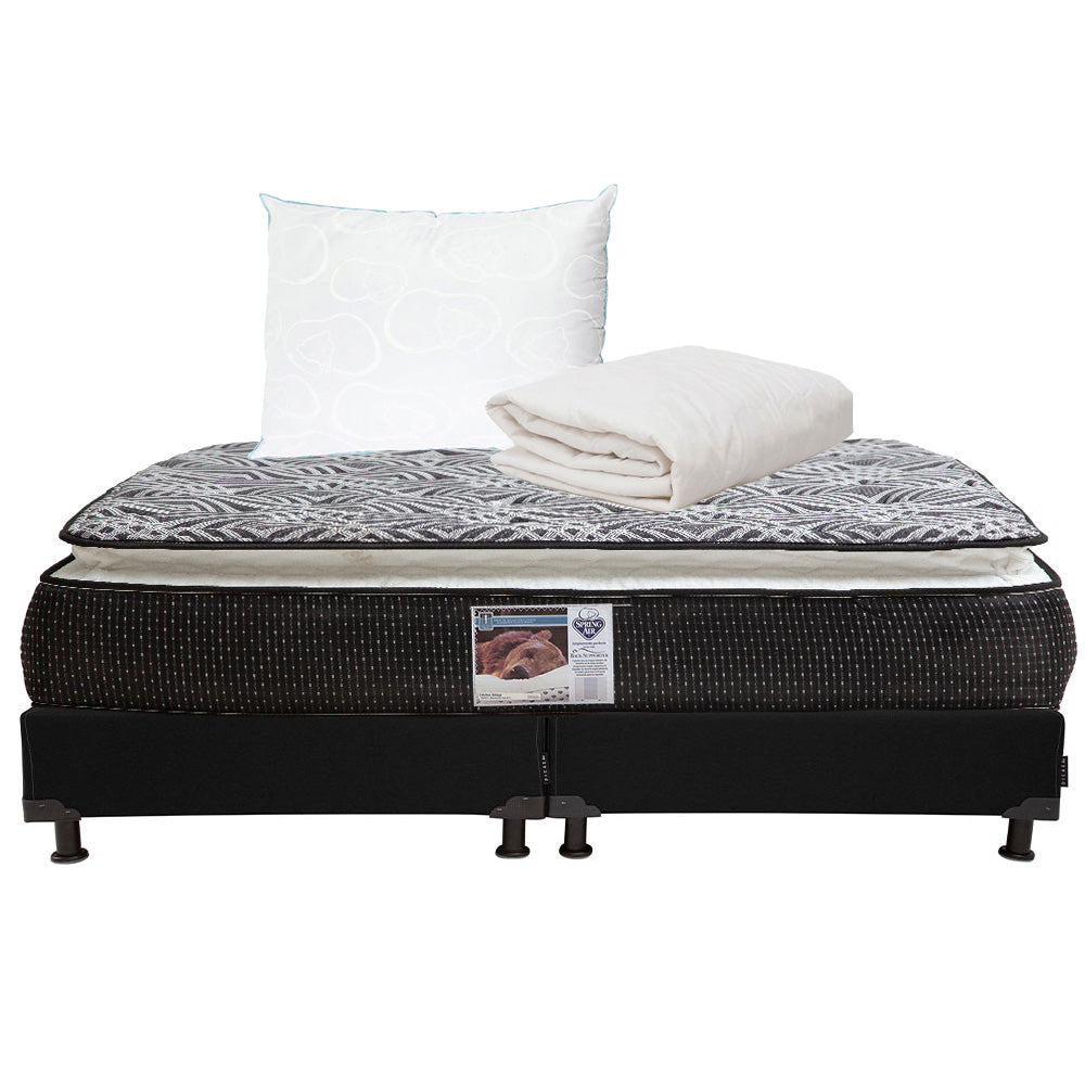 Colchón Spring Air Omega con Box con Ropa de Cama