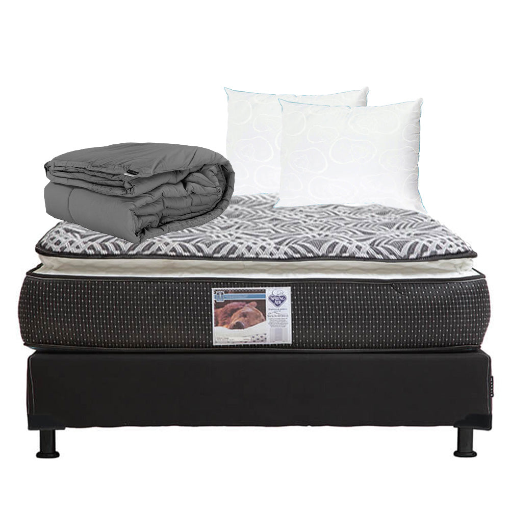 Colchón Spring Air Omega con Box con Ropa de Cama
