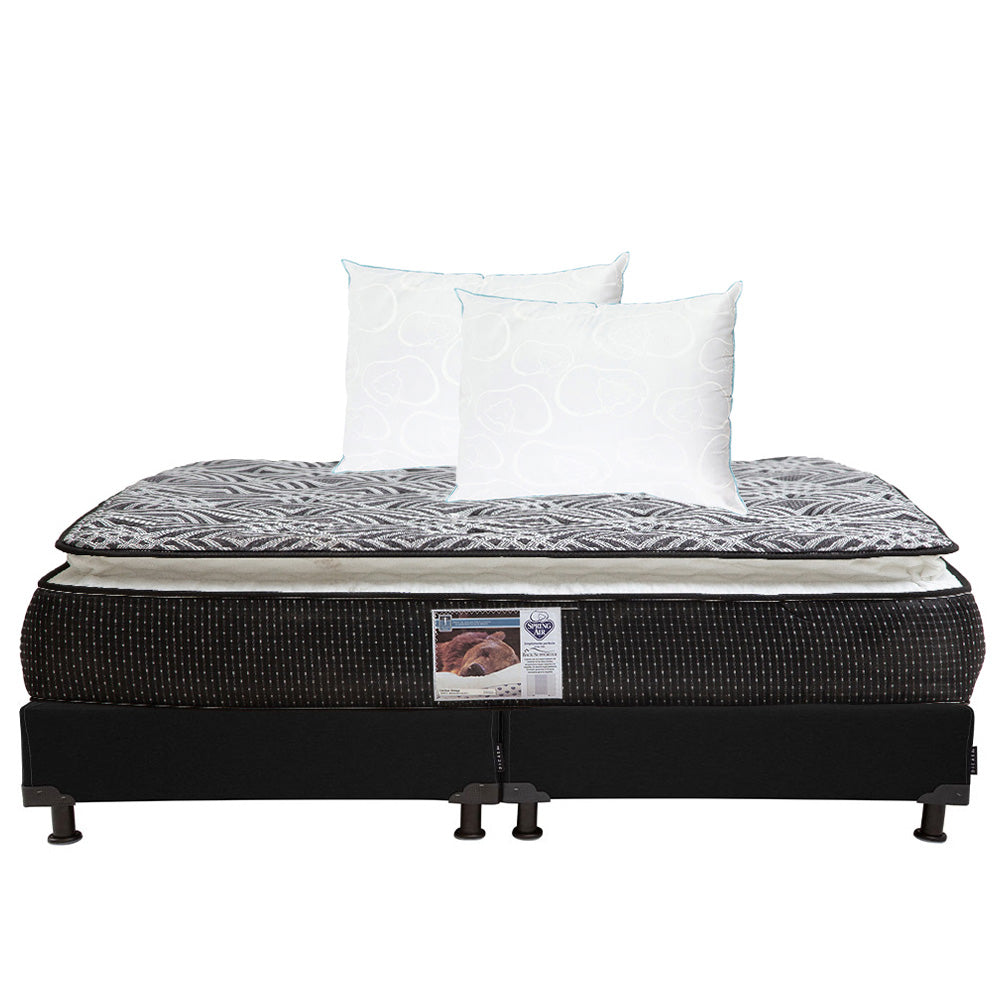 Colchón Spring Air Omega con Box con Ropa de Cama
