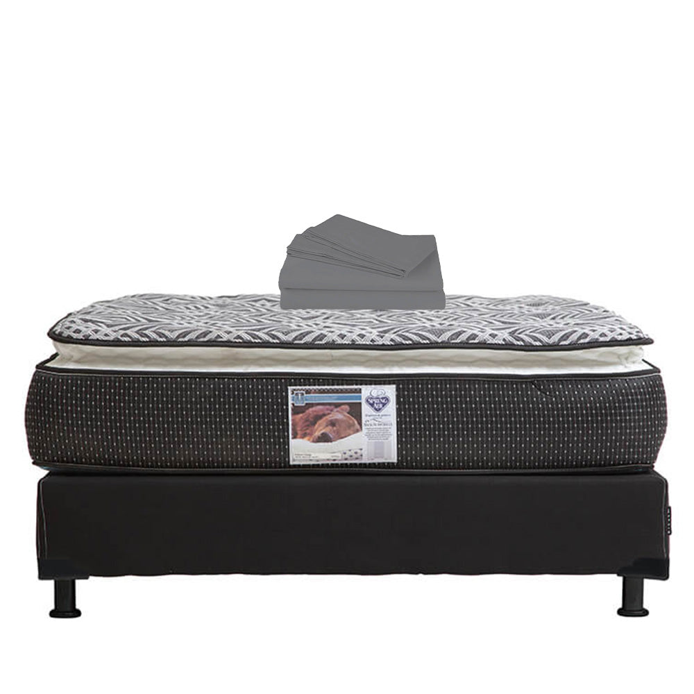 Colchón Spring Air Omega con Box con Ropa de Cama