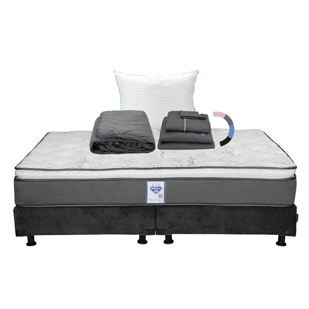 Colchón Spring Air Prestige con Box con Ropa de Cama