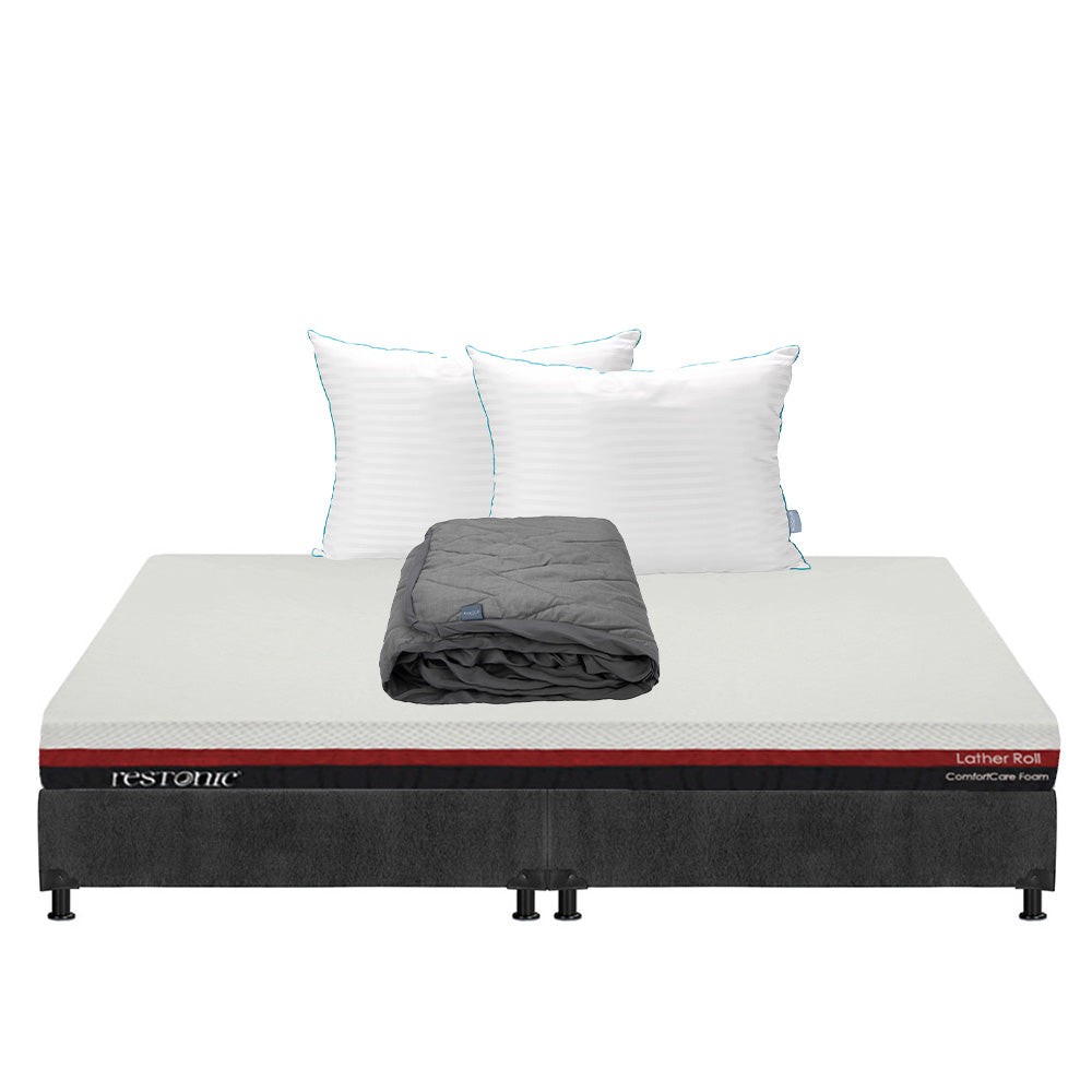Colchón Restonic Lather con Box con Ropa de Cama