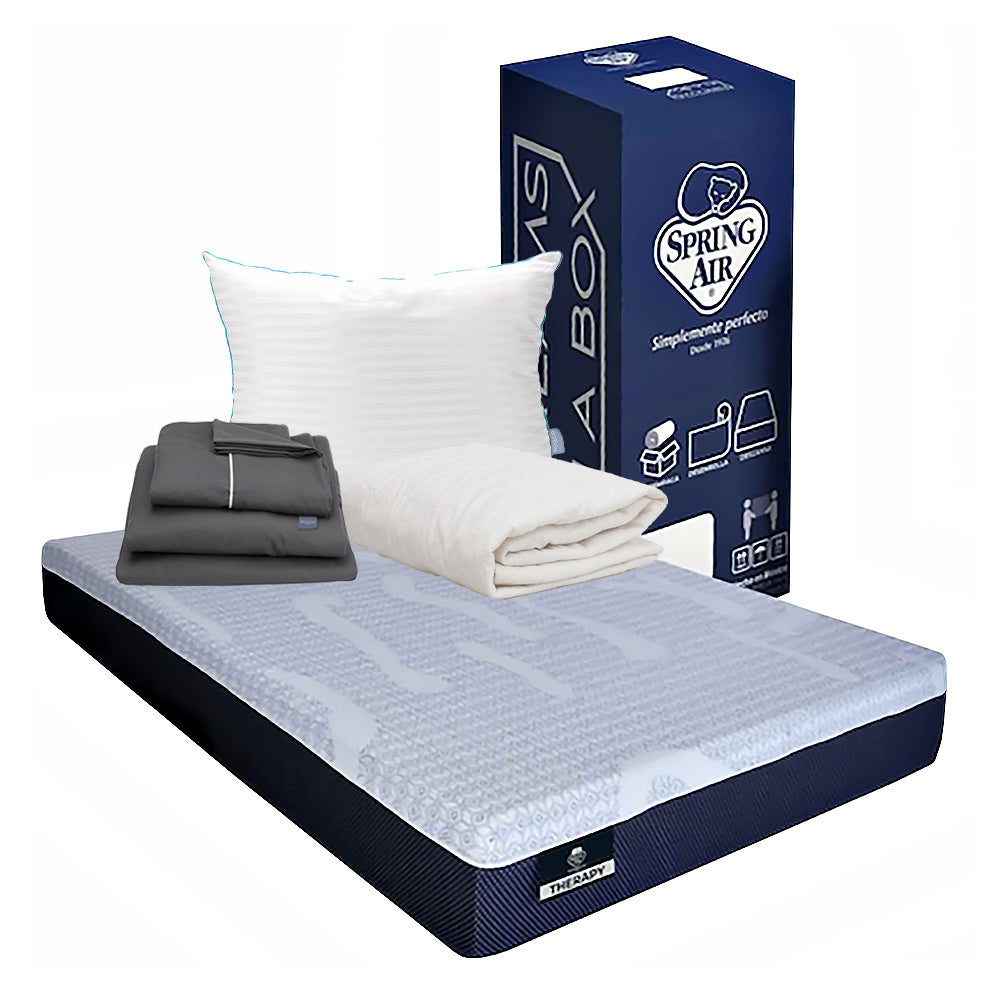 Colchón Spring Air Therapy con Ropa de Cama
