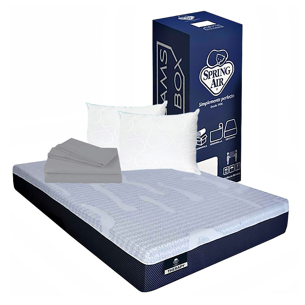 Colchón Spring Air Therapy con Ropa de Cama