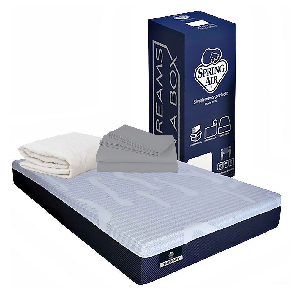 Colchón Spring Air Therapy con Ropa de Cama
