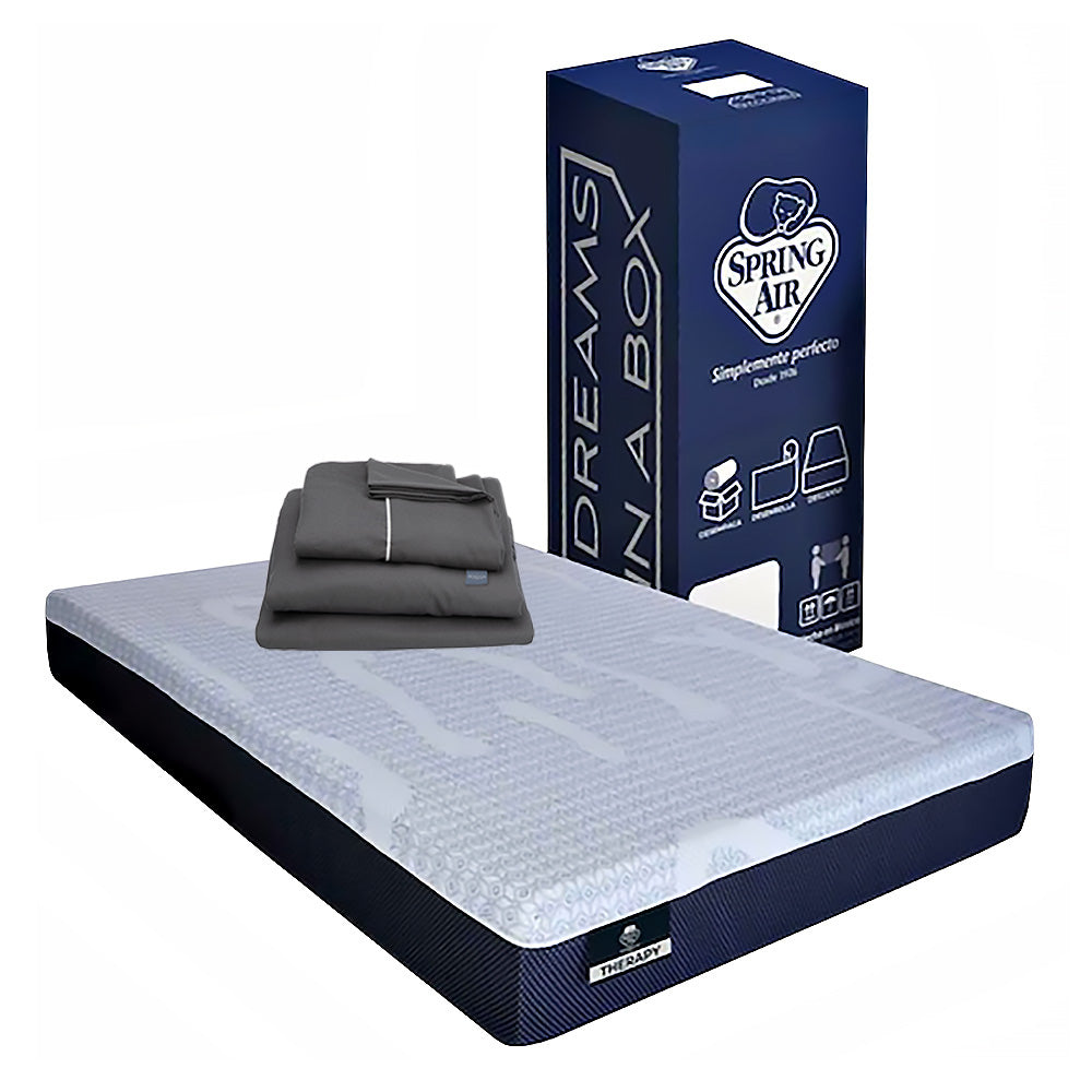 Colchón Spring Air Therapy con Ropa de Cama