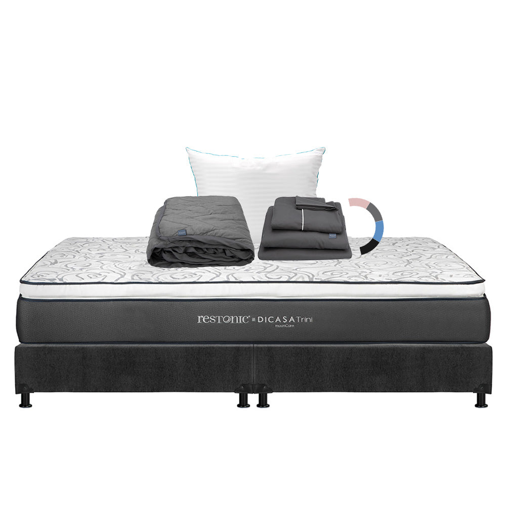 Colchón Restonic Trini Con Box Con Ropa de Cama