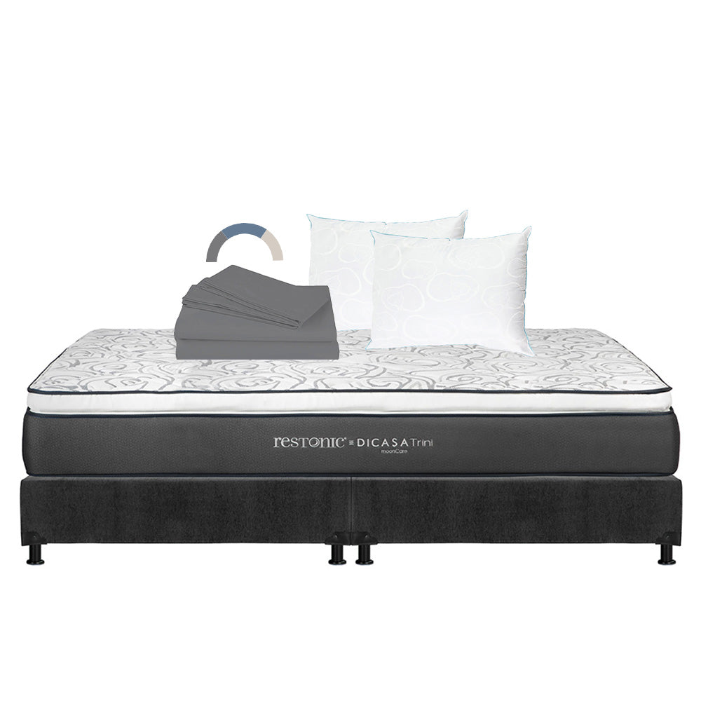 Colchón Restonic Trini Con Box Con Ropa de Cama