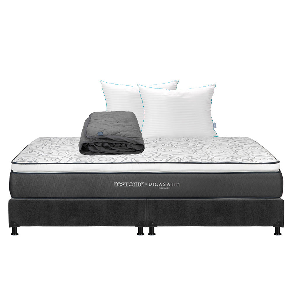 Colchón Restonic Trini Con Box Con Ropa de Cama