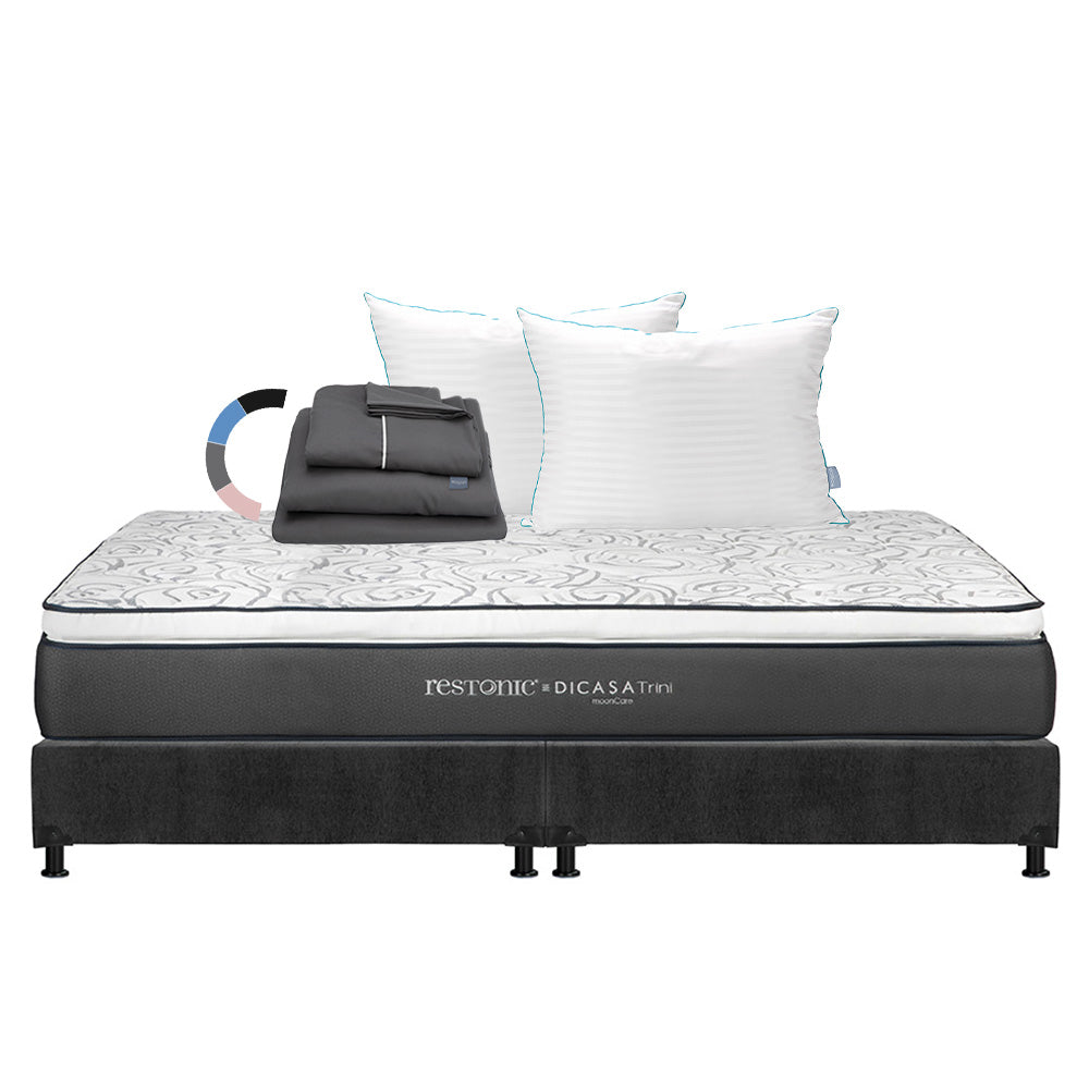 Colchón Restonic Trini Con Box Con Ropa de Cama