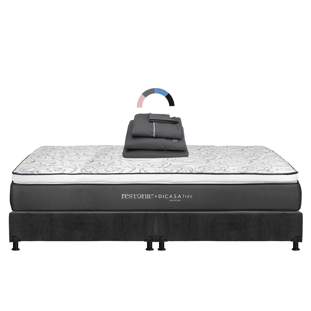 Colchón Restonic Trini Con Box Con Ropa de Cama