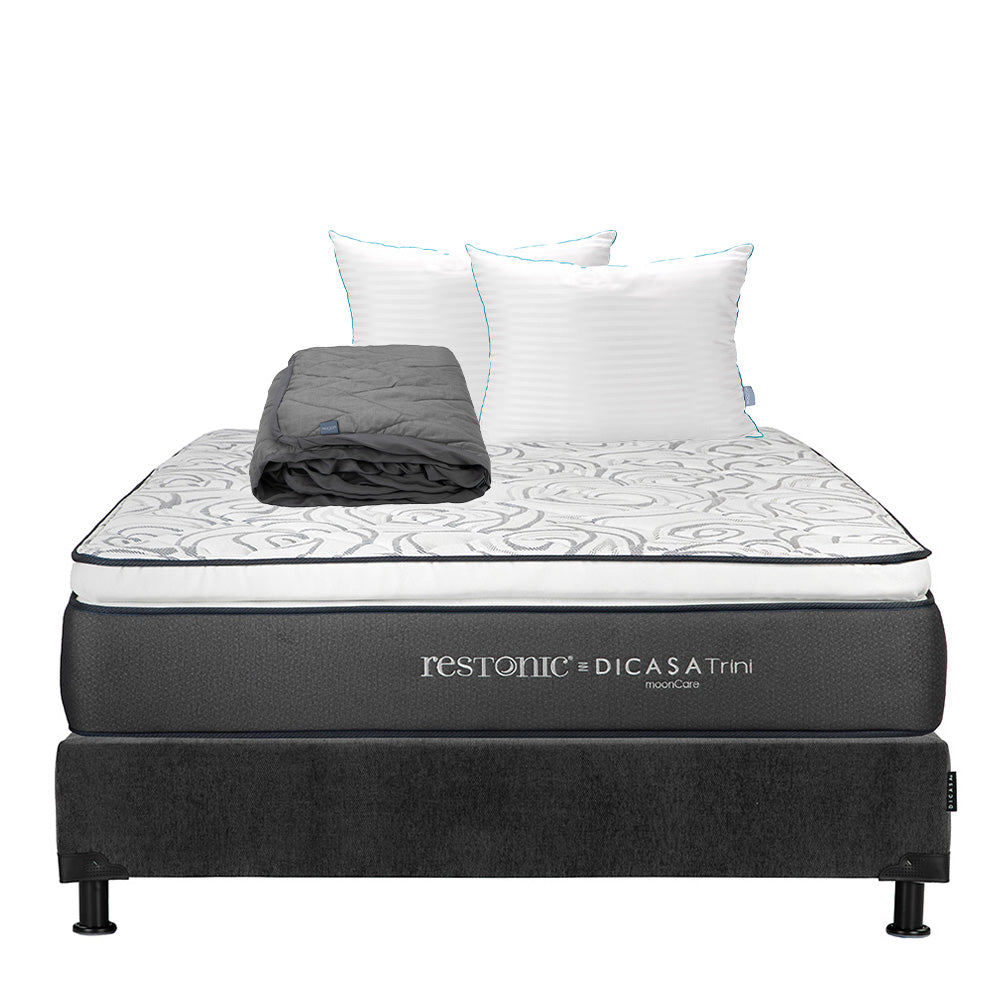 Colchón Restonic Trini Con Box Con Ropa de Cama