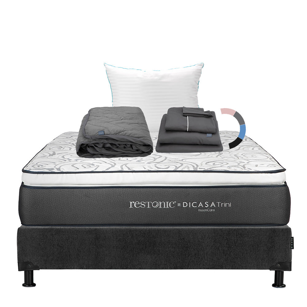 Colchón Restonic Trini Con Box Con Ropa de Cama