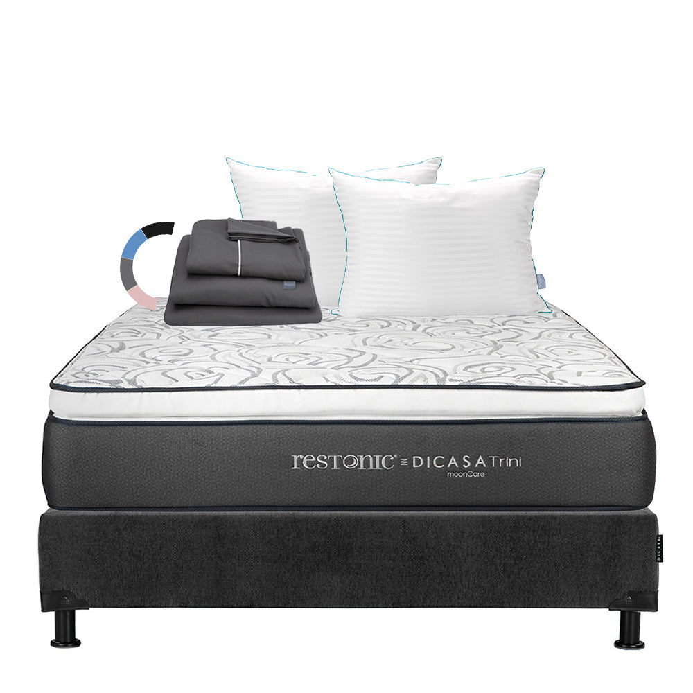 Colchón Restonic Trini Con Box Con Ropa de Cama