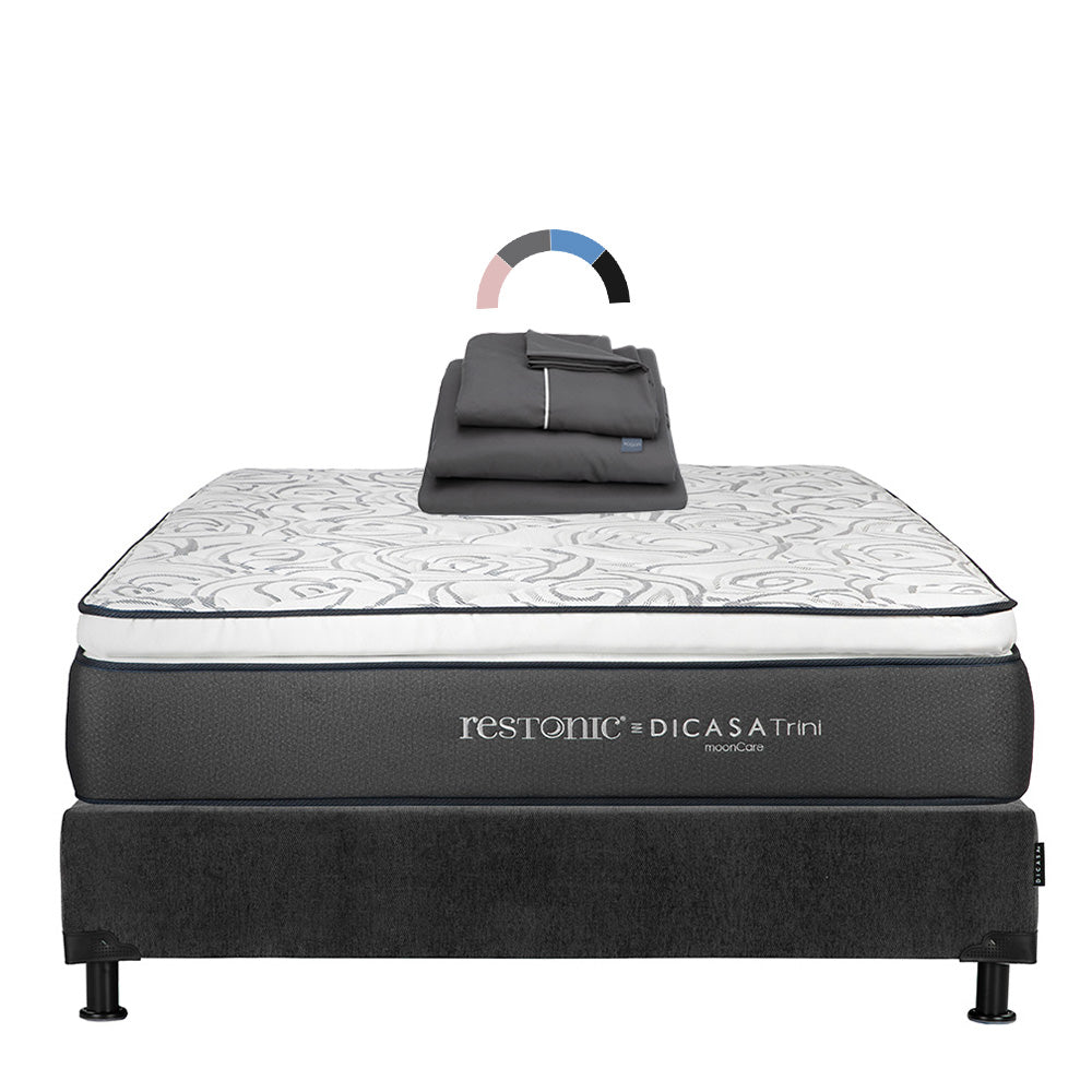 Colchón Restonic Trini Con Box Con Ropa de Cama