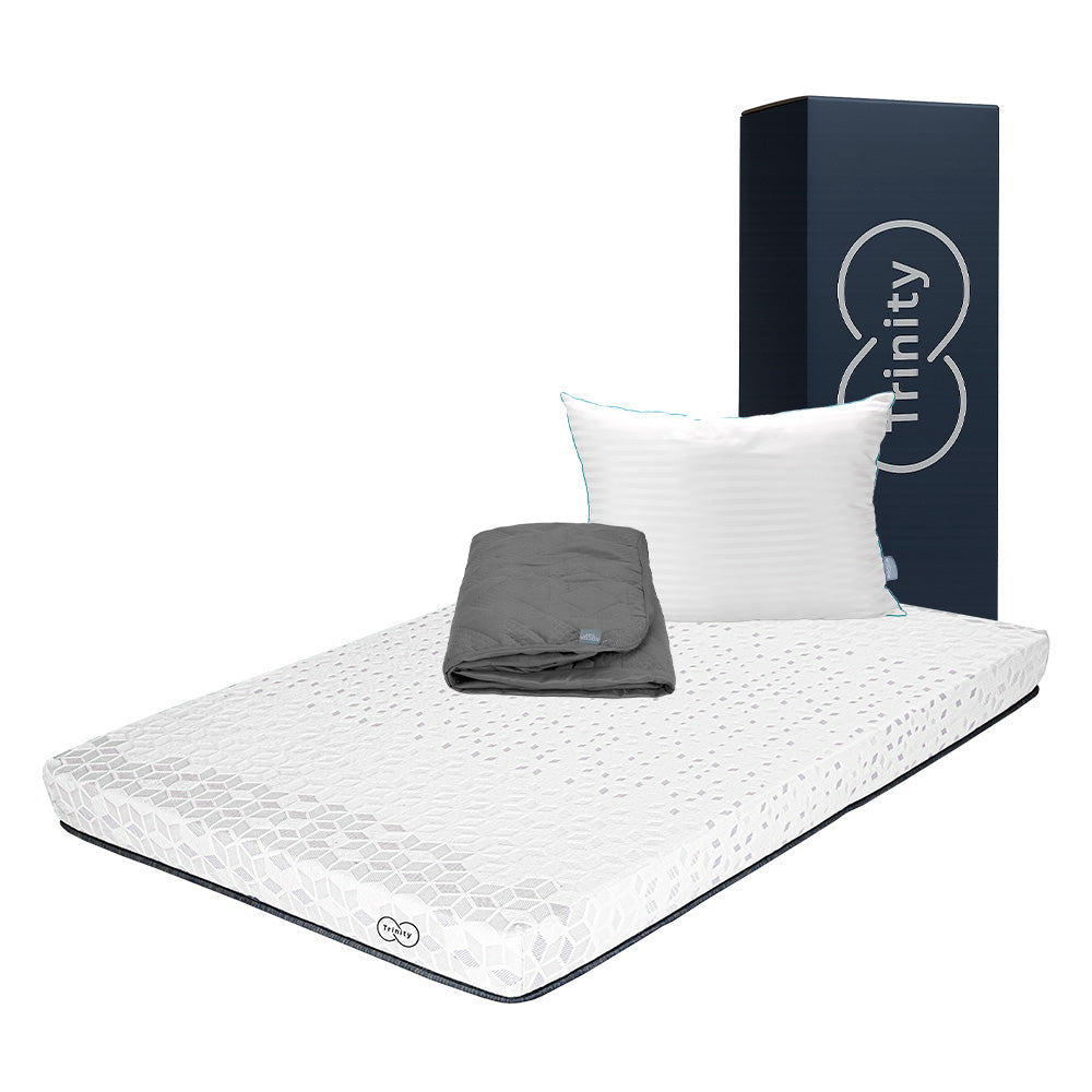 Colchon en Caja Trinity con Ropa de Cama