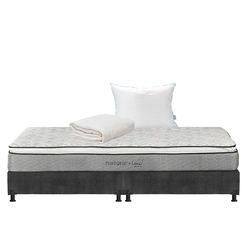 Colchón Restonic Vail con Box con Ropa de Cama
