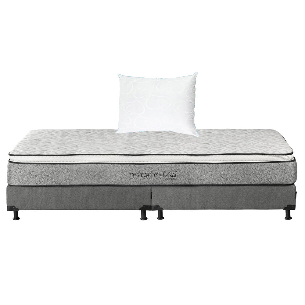 Colchón Restonic Vail con Box con Ropa de Cama