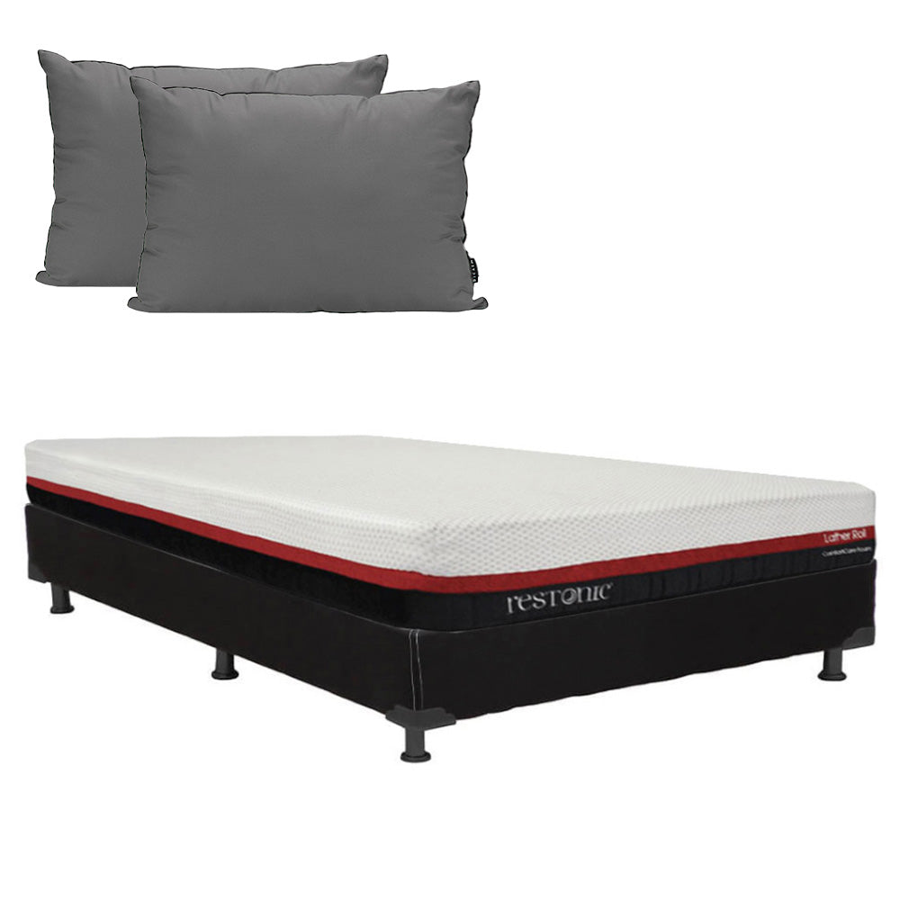 Colchón Restonic Lather con Box con Ropa de Cama