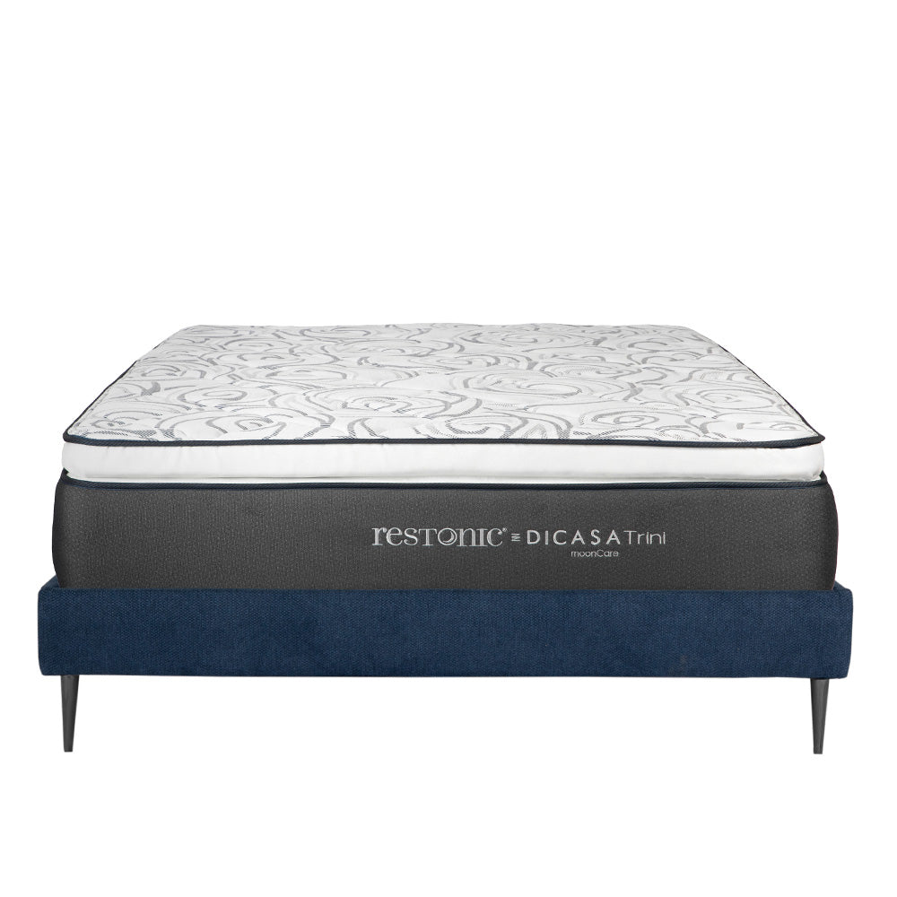 Colchón Restonic Trini con Base Slim y Ropa de Cama